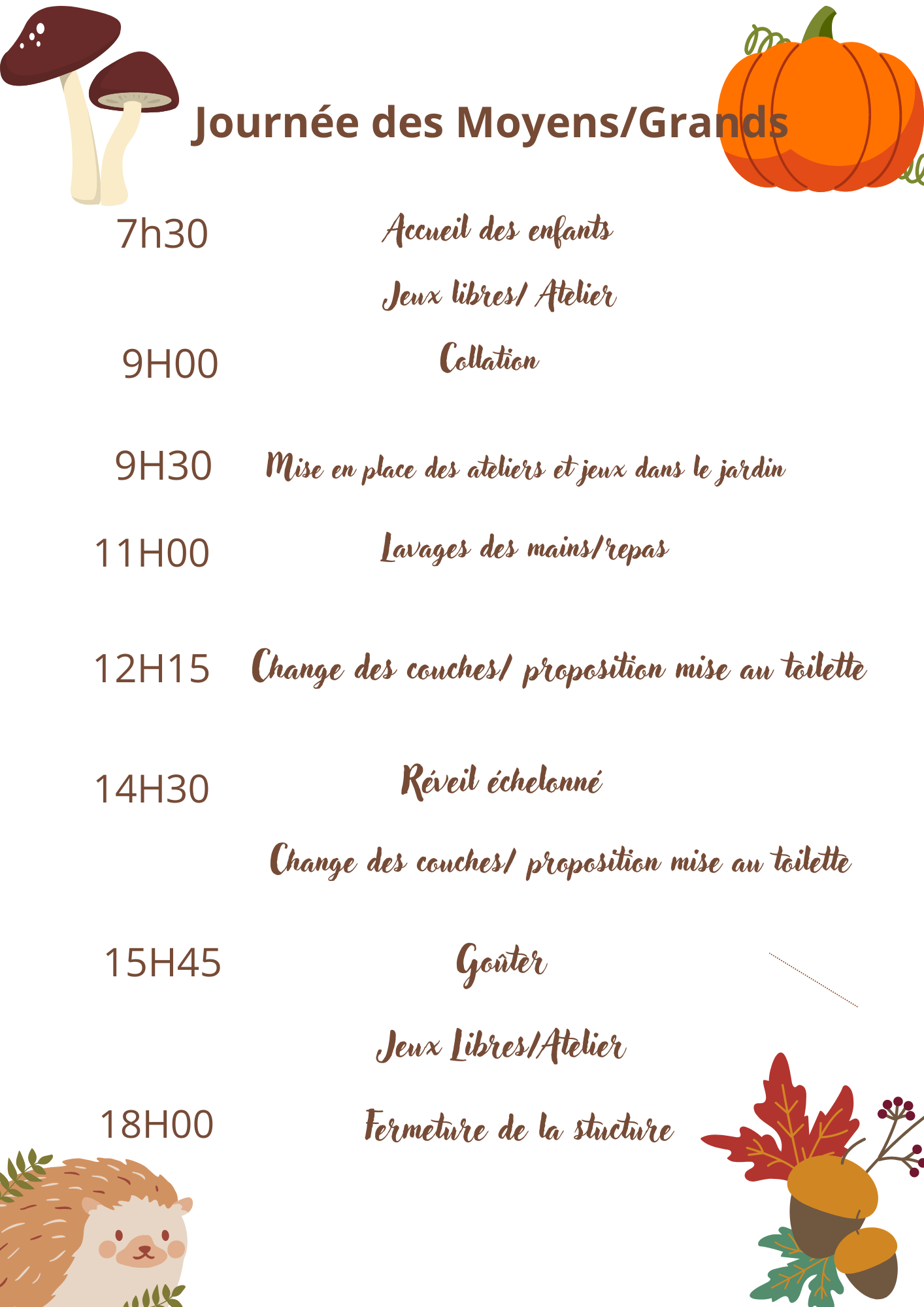 Déroulé de journée